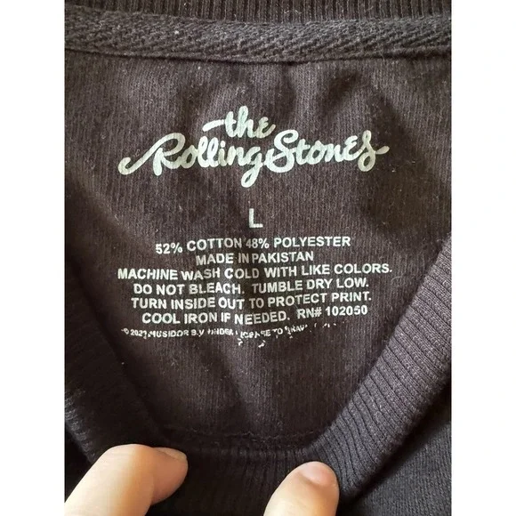 The Rolling Stones Classic Graphic Tongue Sweatshirt Black Women's Size Large - Picture 3 of 3